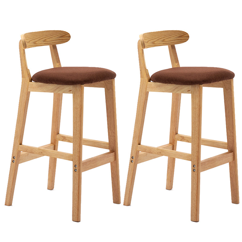Modern Milk Tea Shop Low Back Stool Matte Finish Upholstered Bar Stools