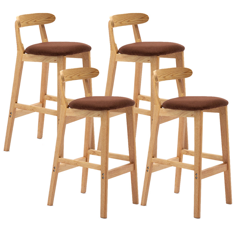 Modern Milk Tea Shop Low Back Stool Matte Finish Upholstered Bar Stools
