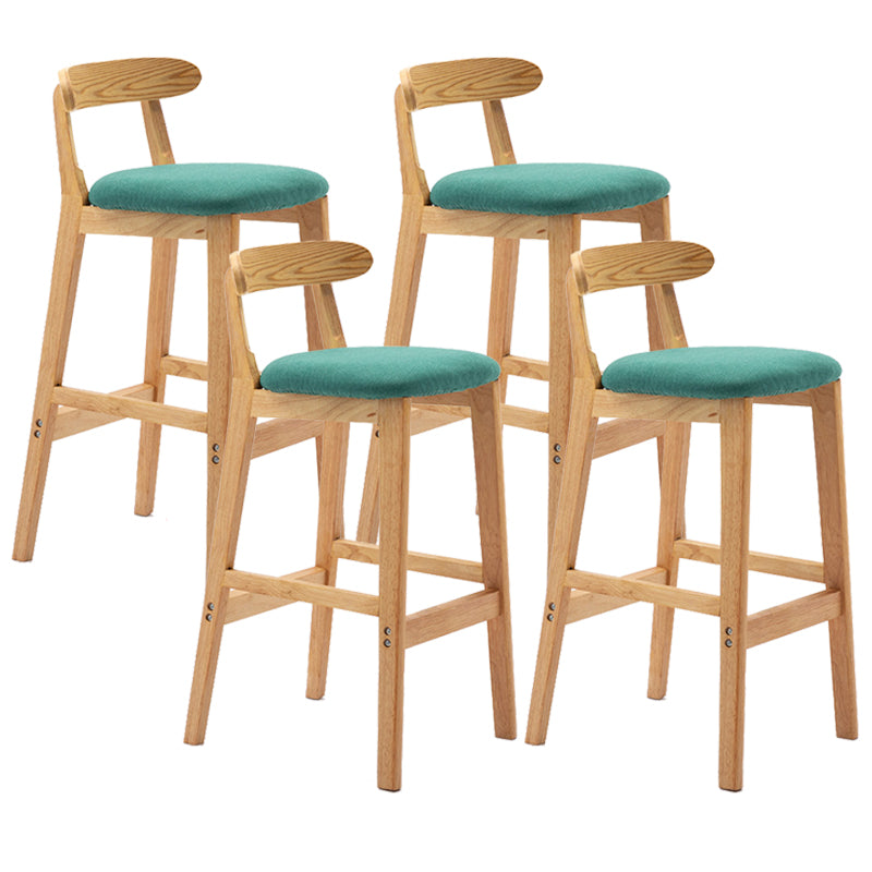 Modern Milk Tea Shop Low Back Stool Matte Finish Upholstered Bar Stools