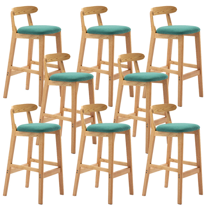 Modern Milk Tea Shop Low Back Stool Matte Finish Upholstered Bar Stools