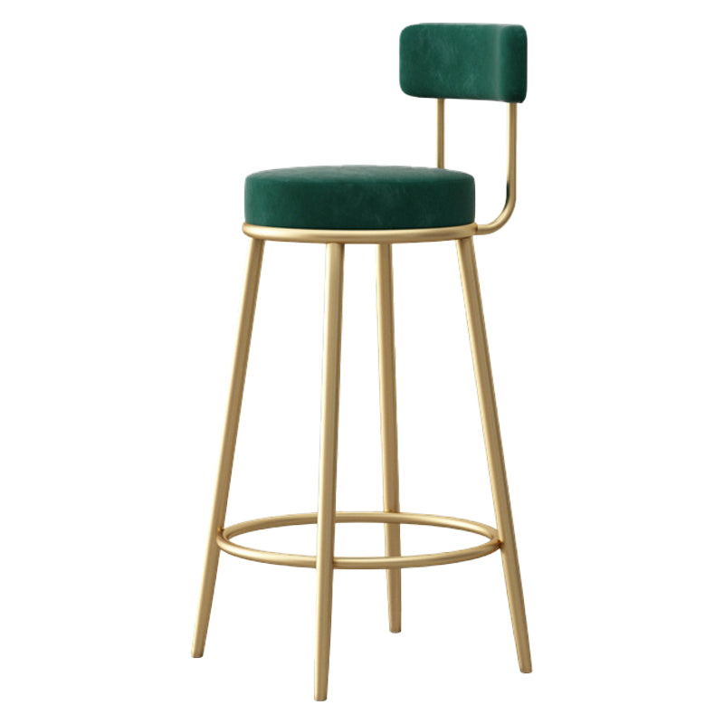 Scandinavian Round Seat Counter Stool Low Back Fabric Bar Stools