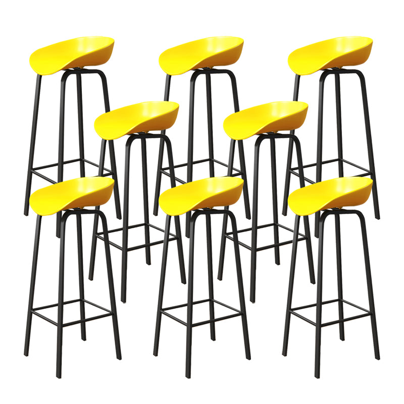 Plastic Bucket Seat Bar Stools Contemporary Low Back Barstool for Home