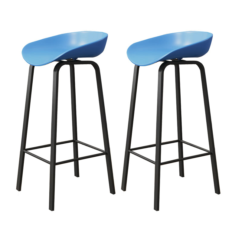 Plastic Bucket Seat Bar Stools Contemporary Low Back Barstool for Home