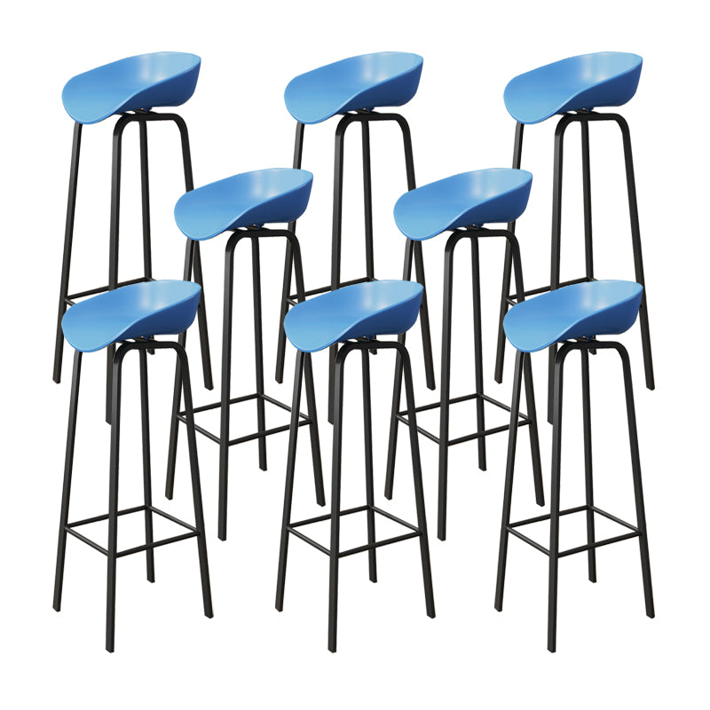 Plastic Bucket Seat Bar Stools Contemporary Low Back Barstool for Home