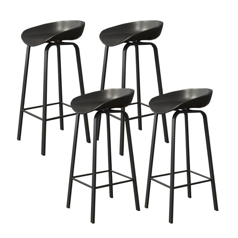 Plastic Bucket Seat Bar Stools Contemporary Low Back Barstool for Home