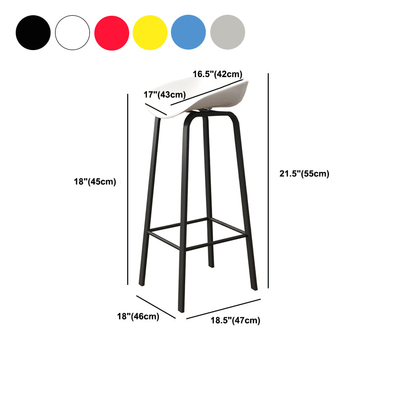 Plastic Bucket Seat Bar Stools Contemporary Low Back Barstool for Home