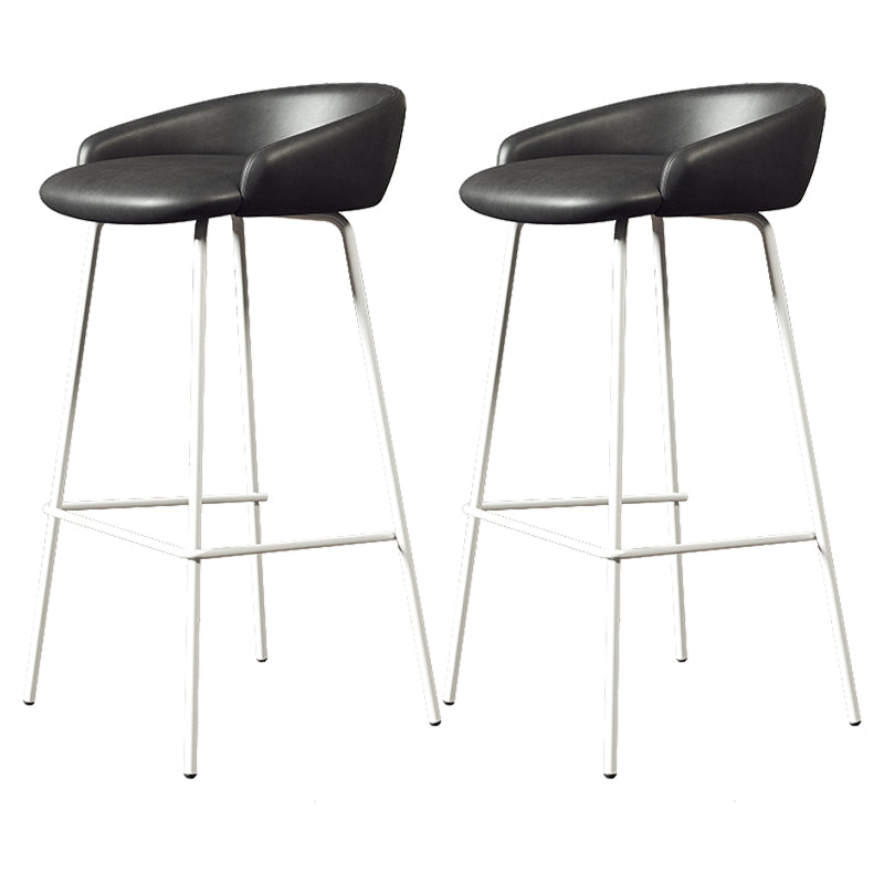 Faux Leather Bucket Seat Barstool Scandinavian Low Back Bar Stools