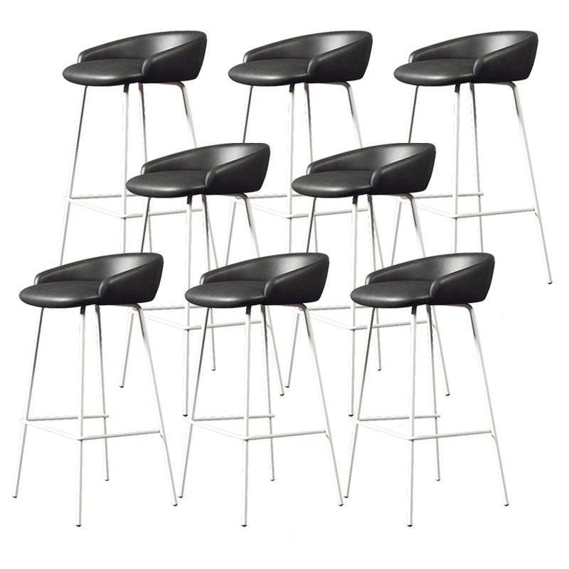Faux Leather Bucket Seat Barstool Scandinavian Low Back Bar Stools