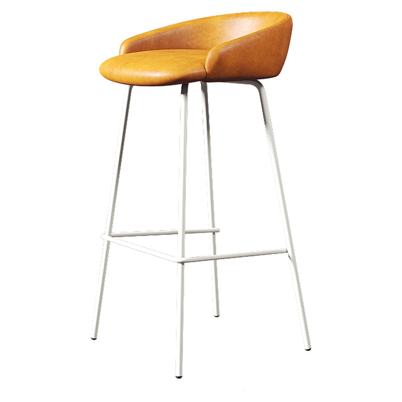 Faux Leather Bucket Seat Barstool Scandinavian Low Back Bar Stools