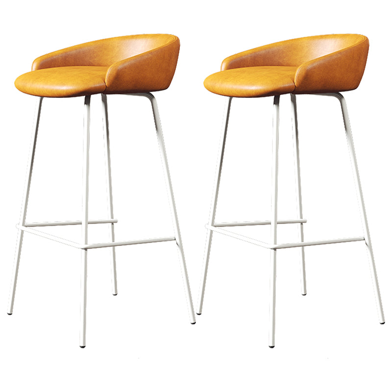 Faux Leather Bucket Seat Barstool Scandinavian Low Back Bar Stools