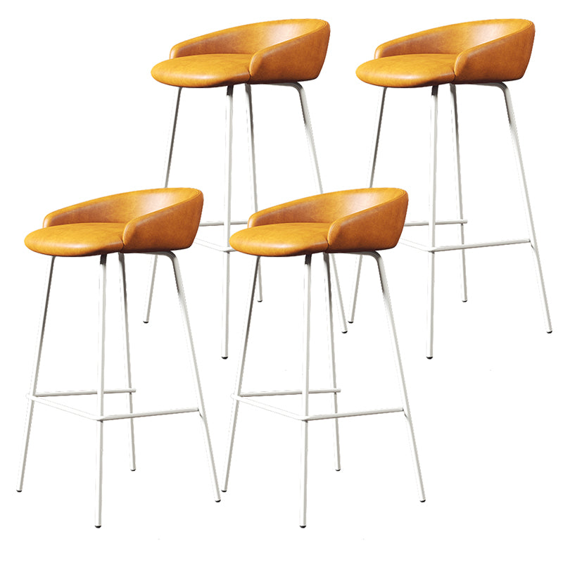 Faux Leather Bucket Seat Barstool Scandinavian Low Back Bar Stools
