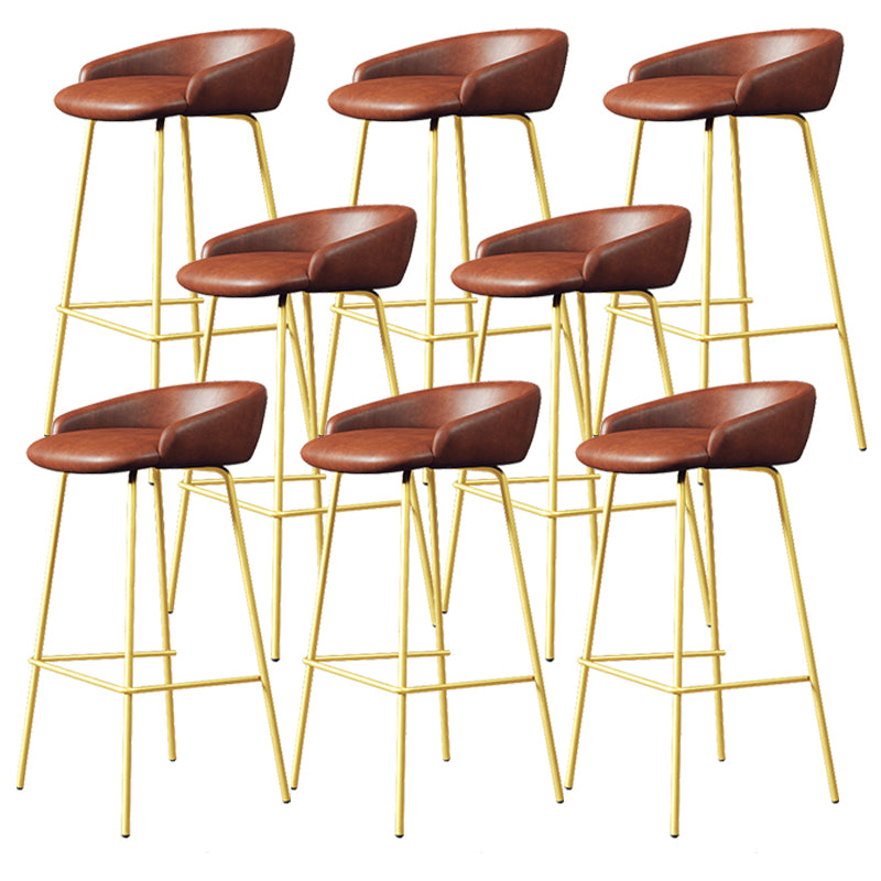 Faux Leather Bucket Seat Barstool Scandinavian Low Back Bar Stools
