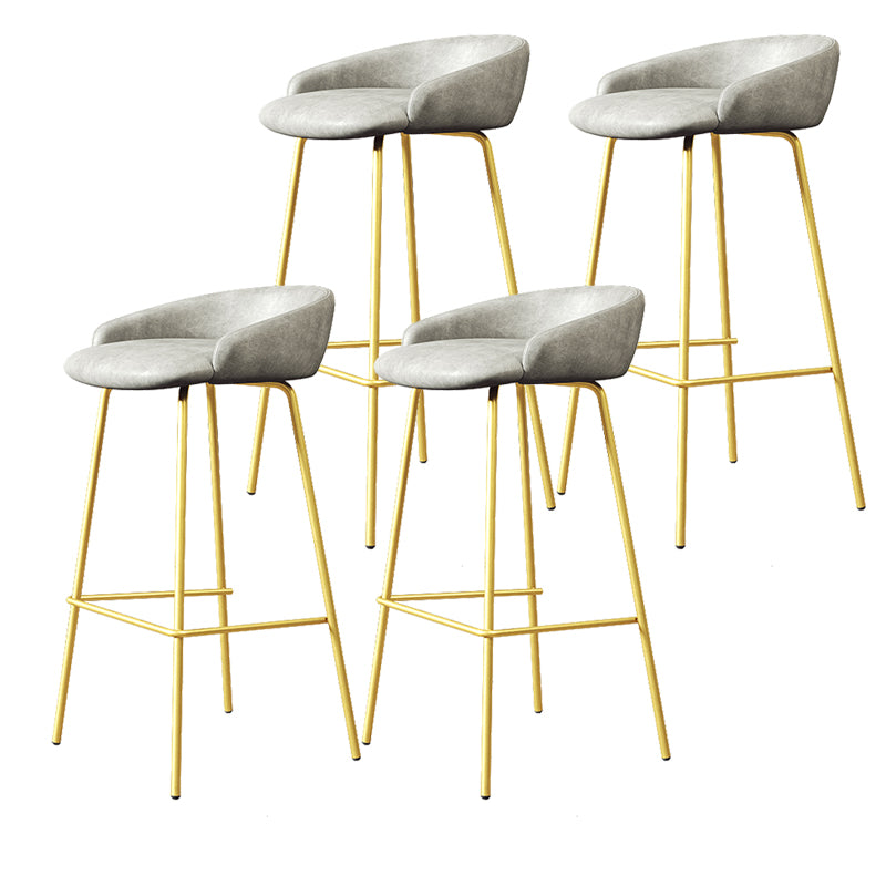 Faux Leather Bucket Seat Barstool Scandinavian Low Back Bar Stools