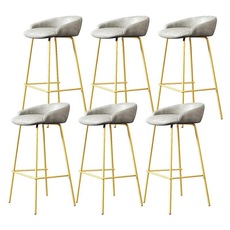 Faux Leather Bucket Seat Barstool Scandinavian Low Back Bar Stools