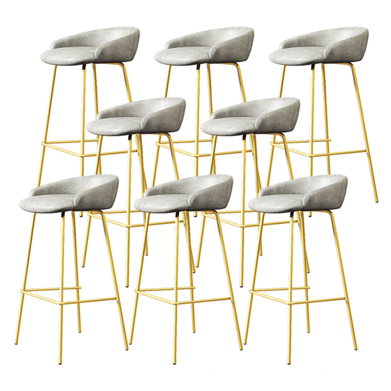 Faux Leather Bucket Seat Barstool Scandinavian Low Back Bar Stools