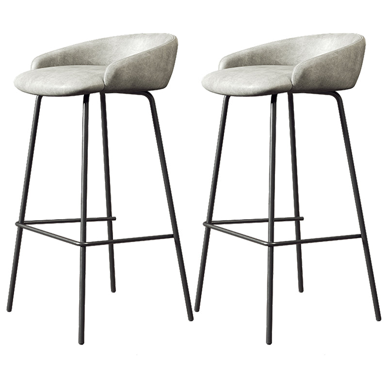 Faux Leather Bucket Seat Barstool Scandinavian Low Back Bar Stools