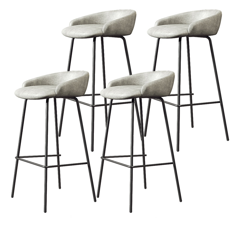 Faux Leather Bucket Seat Barstool Scandinavian Low Back Bar Stools