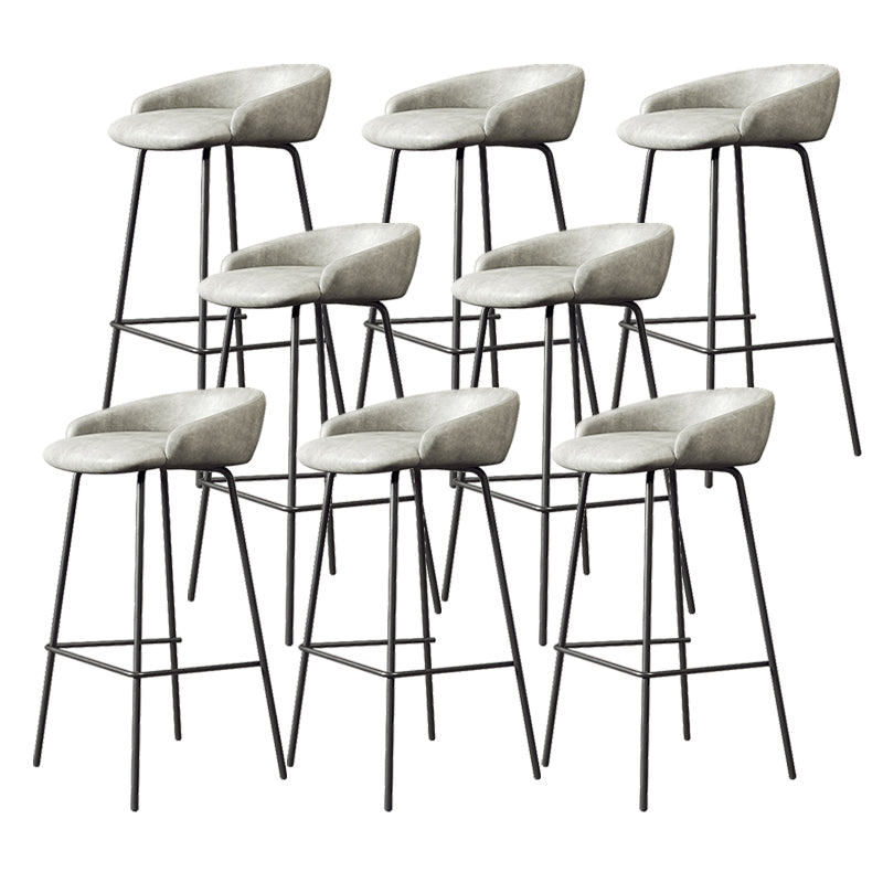 Faux Leather Bucket Seat Barstool Scandinavian Low Back Bar Stools