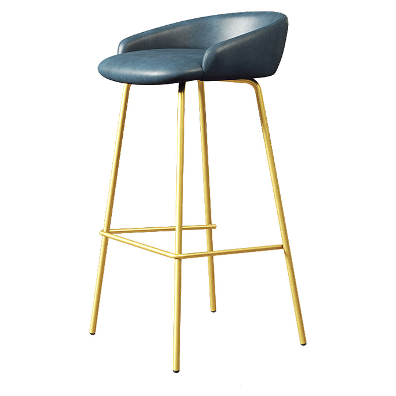 Faux Leather Bucket Seat Barstool Scandinavian Low Back Bar Stools