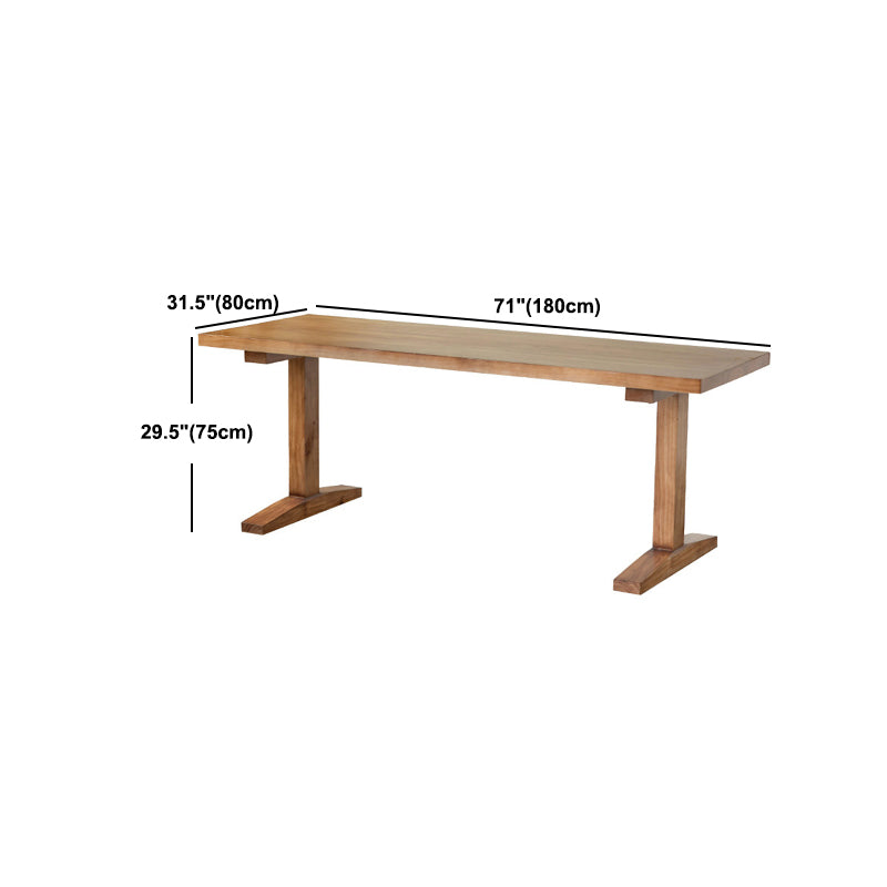 Solid Wood Dining Table Set 1/2/5 Pcs Rectangle Table with Arm Chairs