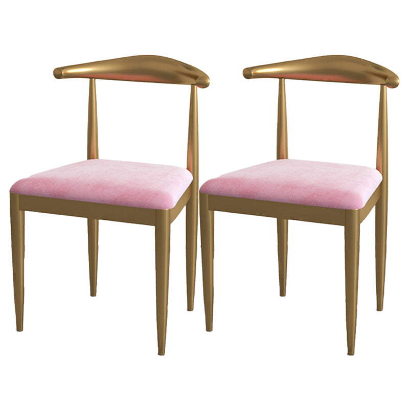 Contemporary Dining Set 1/2/5 Pcs Marble Dining Table with Cow Horn Chairs