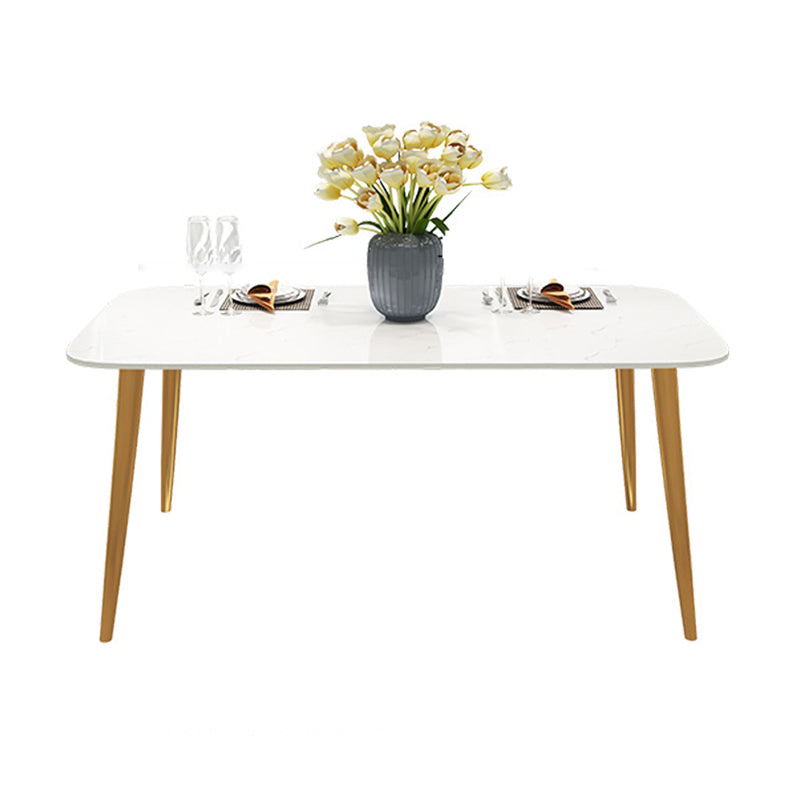 Contemporary Dining Set 1/2/5 Pcs Marble Dining Table with Cow Horn Chairs