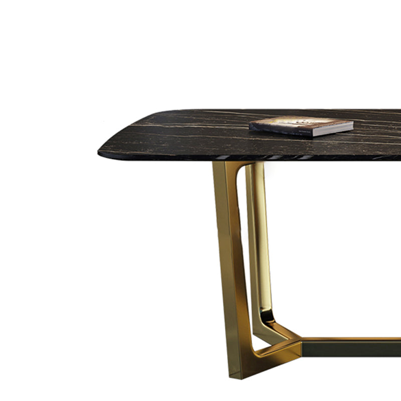 Glam Indoor Dining Table Set 1/4/5/7 Pieces Rectangle Trestle Dinette Set in Black