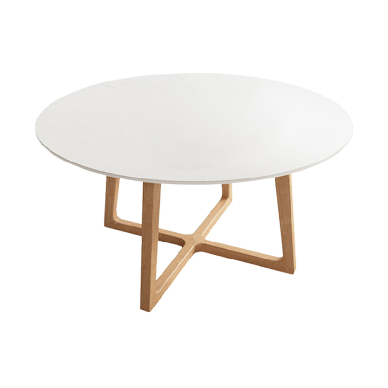 Contemporary Dining Set 1/2/5/7 Pcs Round Dining Table and Chairs with Solid Wood Frame