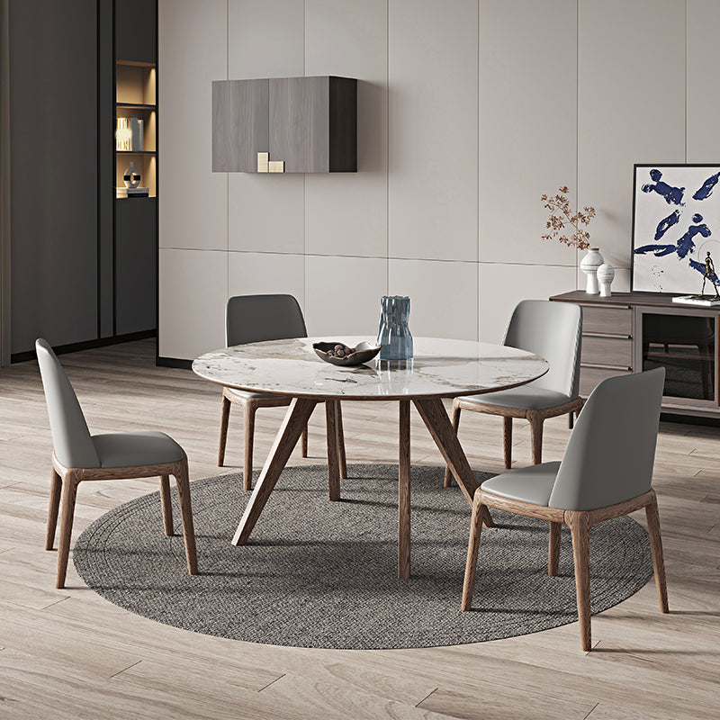 Round Dining Table Set 1/4/5 Pcs Solid Wood Frame Solid Wood Frame