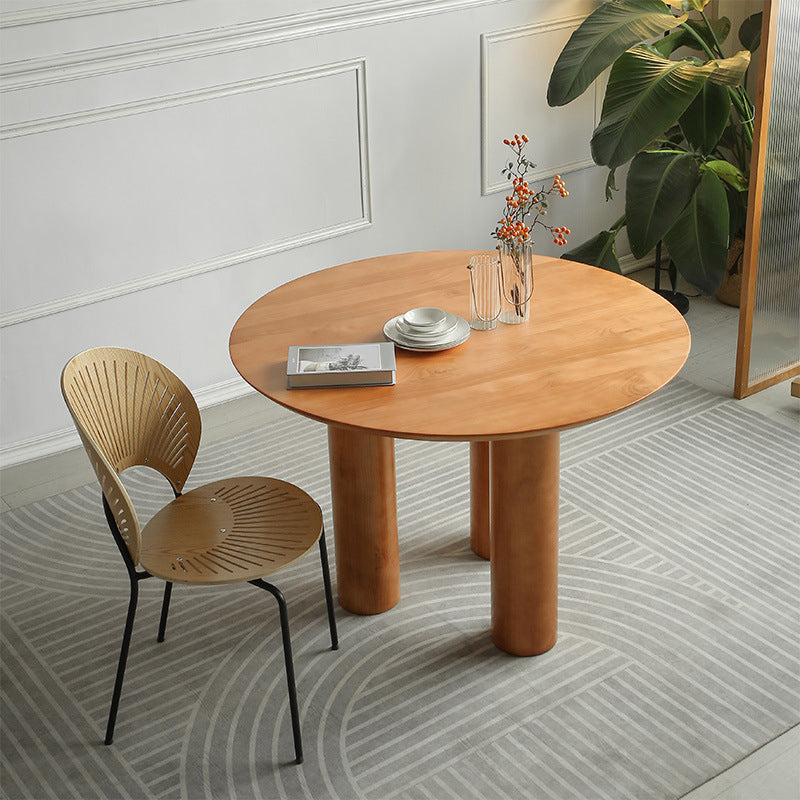 Solid Wood Dining Set 1/2/3/4 Pcs Round Dining Table with Windsor Chairs