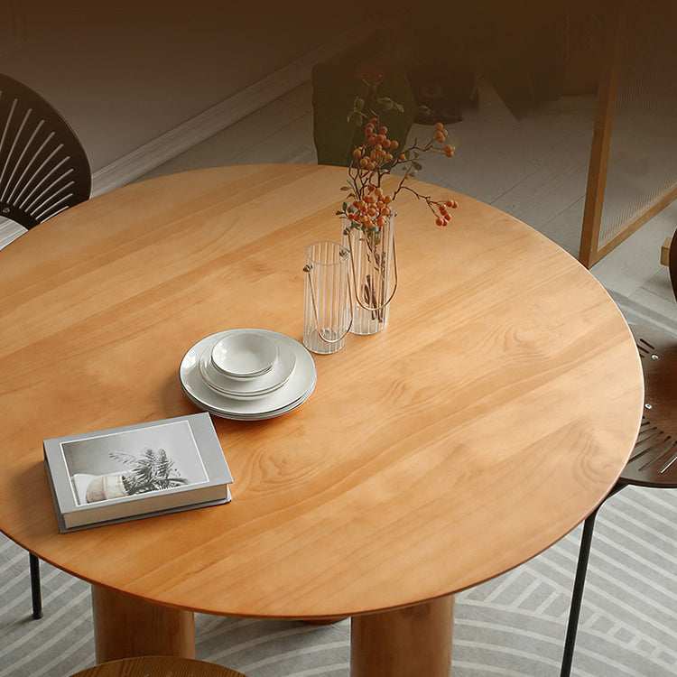 Solid Wood Dining Set 1/2/3/4 Pcs Round Dining Table with Windsor Chairs