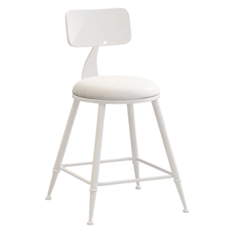 Scandinavian Metal Barstool Leather Barstools in Matte Finish for Indoor