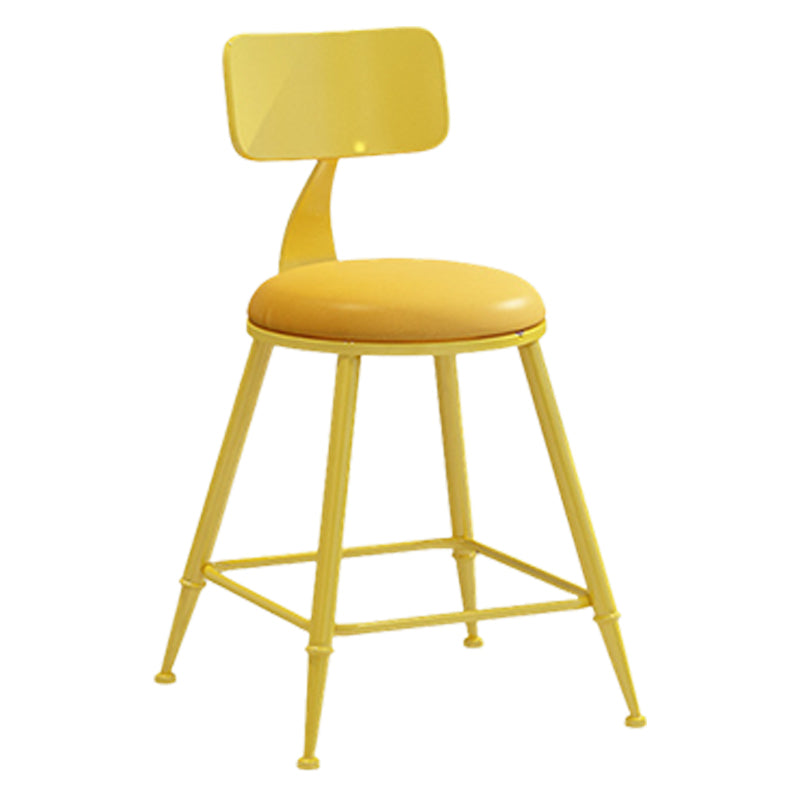 Scandinavian Metal Barstool Leather Barstools in Matte Finish for Indoor