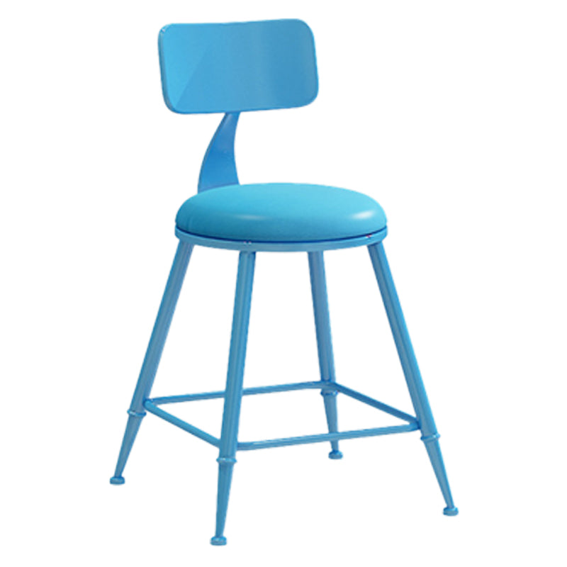 Scandinavian Metal Barstool Leather Barstools in Matte Finish for Indoor