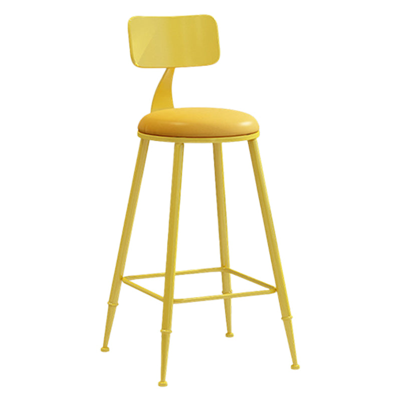 Scandinavian Metal Barstool Leather Barstools in Matte Finish for Indoor