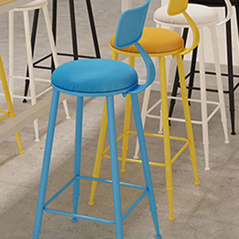 Scandinavian Metal Barstool Leather Barstools in Matte Finish for Indoor