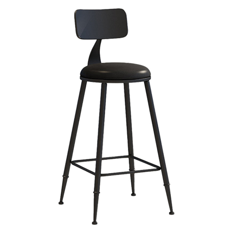 Scandinavian Metal Barstool Leather Barstools in Matte Finish for Indoor