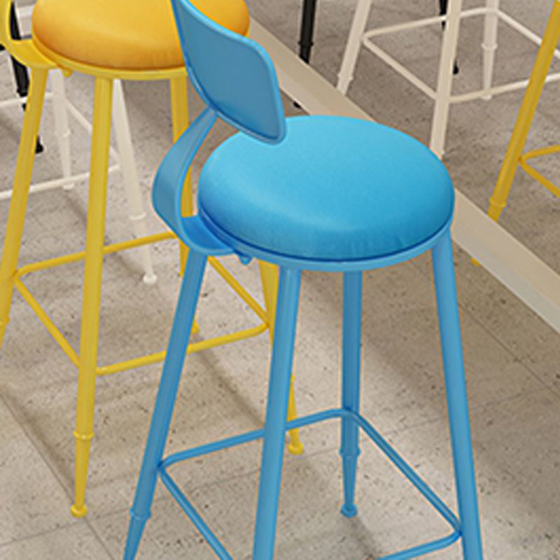 Scandinavian Metal Barstool Leather Barstools in Matte Finish for Indoor