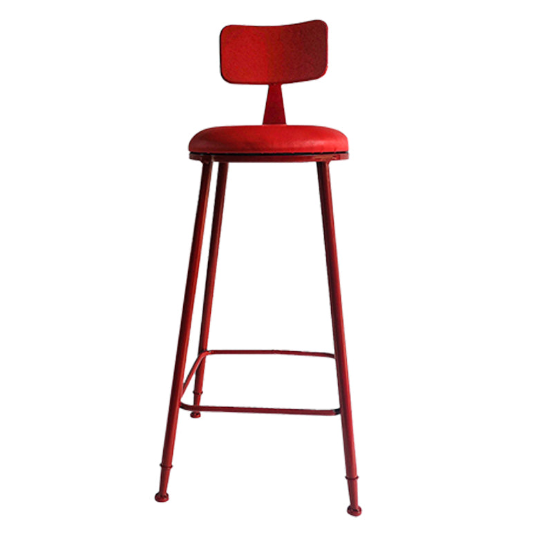 Scandinavian Metal Barstool Leather Barstools in Matte Finish for Indoor