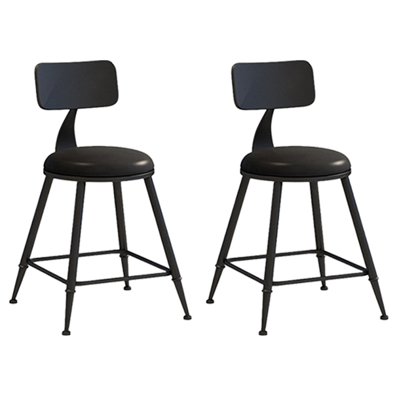 Scandinavian Metal Barstool Leather Barstools in Matte Finish for Indoor