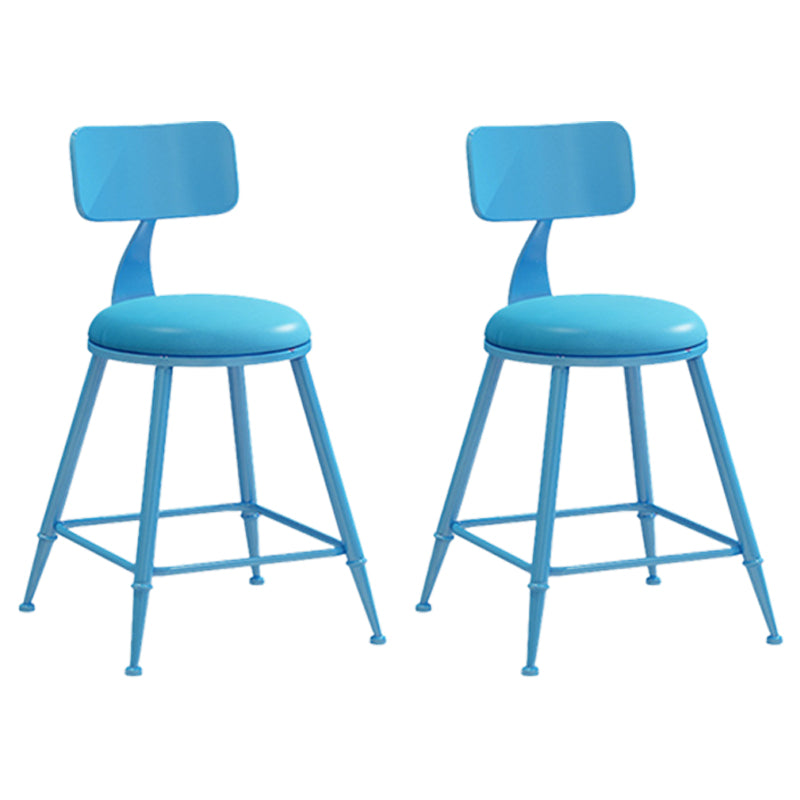 Scandinavian Metal Barstool Leather Barstools in Matte Finish for Indoor