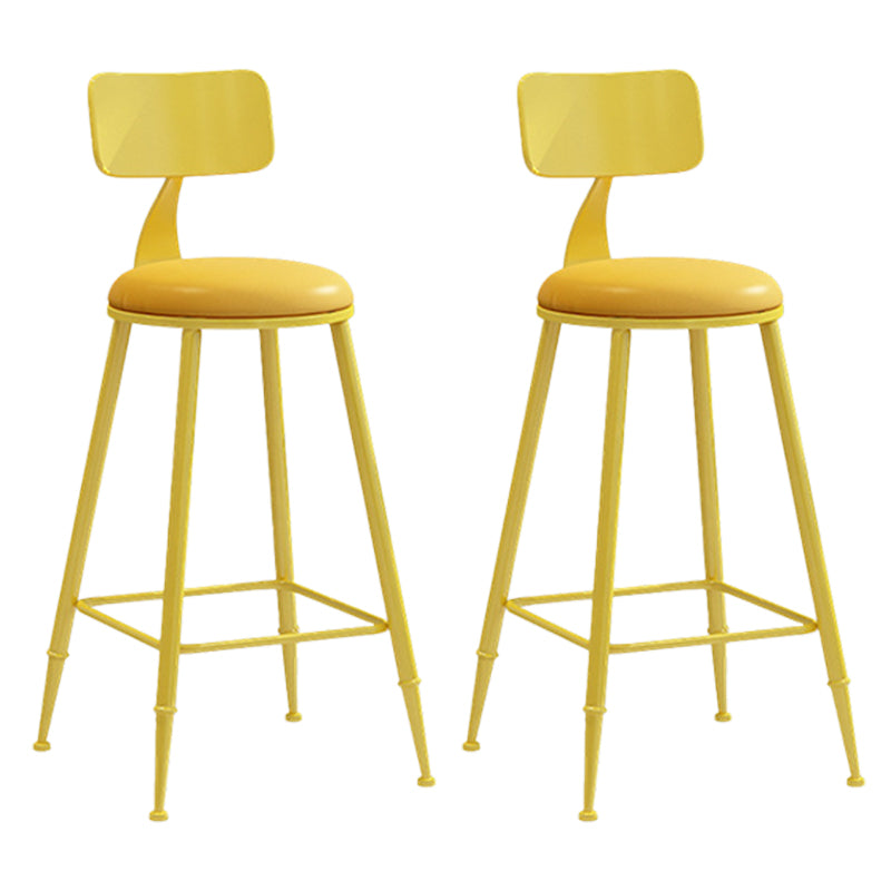 Scandinavian Metal Barstool Leather Barstools in Matte Finish for Indoor