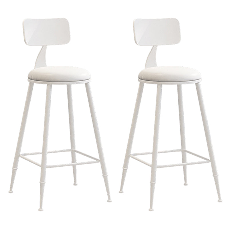 Scandinavian Metal Barstool Leather Barstools in Matte Finish for Indoor