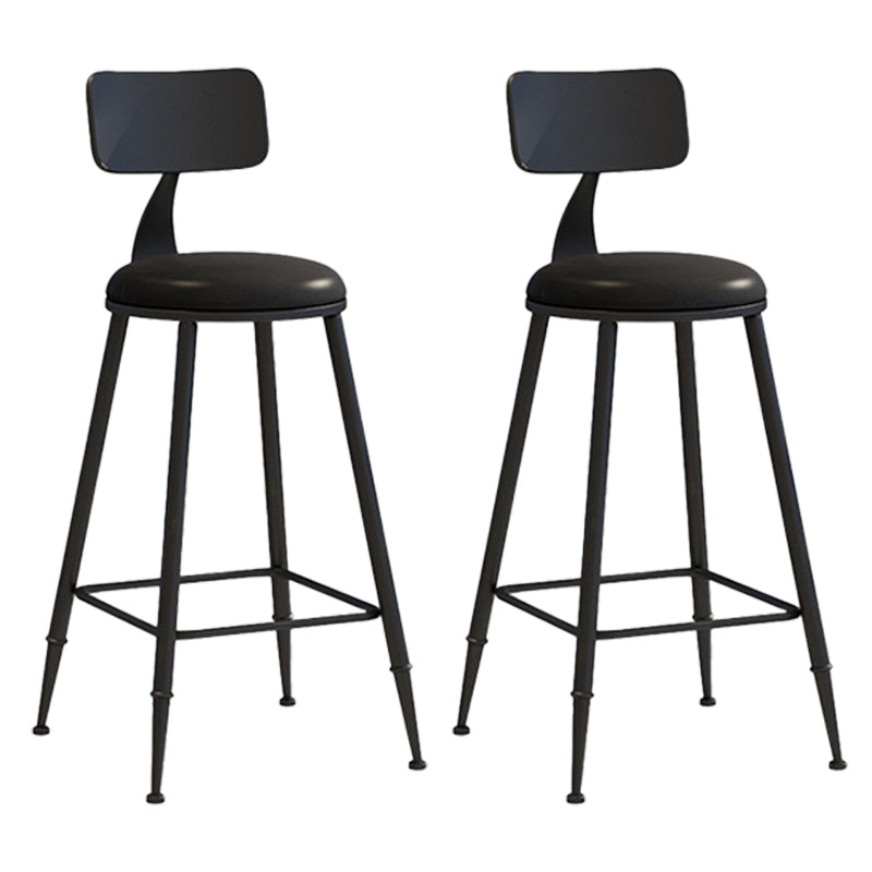 Scandinavian Metal Barstool Leather Barstools in Matte Finish for Indoor