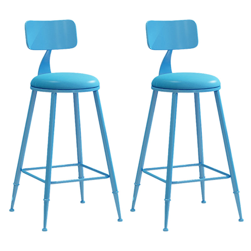 Scandinavian Metal Barstool Leather Barstools in Matte Finish for Indoor