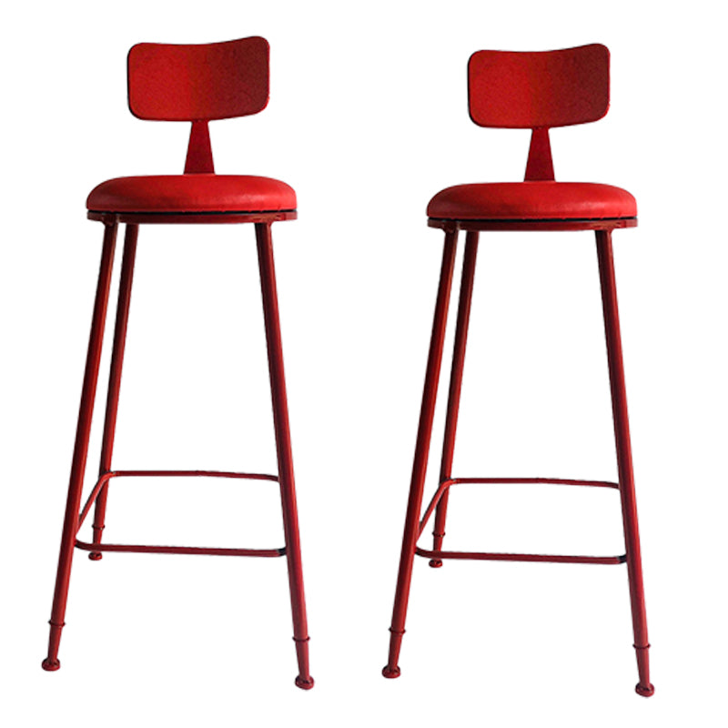 Scandinavian Metal Barstool Leather Barstools in Matte Finish for Indoor