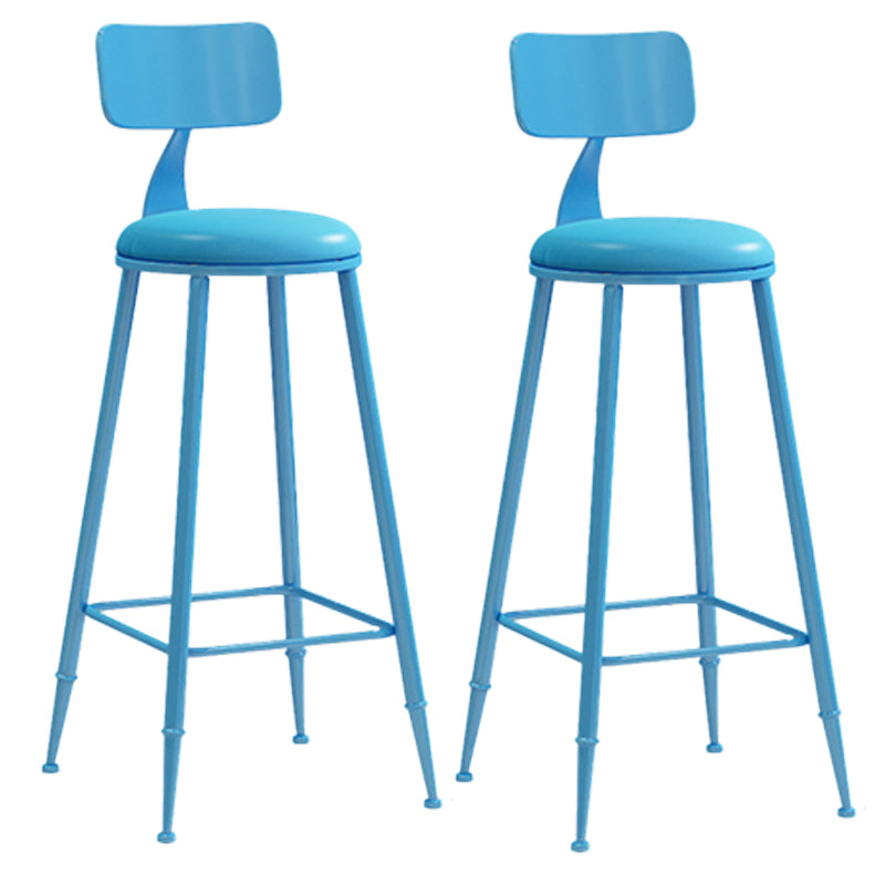 Scandinavian Metal Barstool Leather Barstools in Matte Finish for Indoor