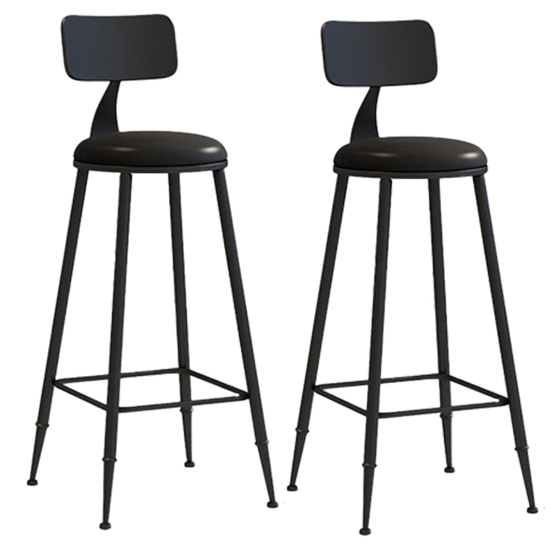 Scandinavian Metal Barstool Leather Barstools in Matte Finish for Indoor
