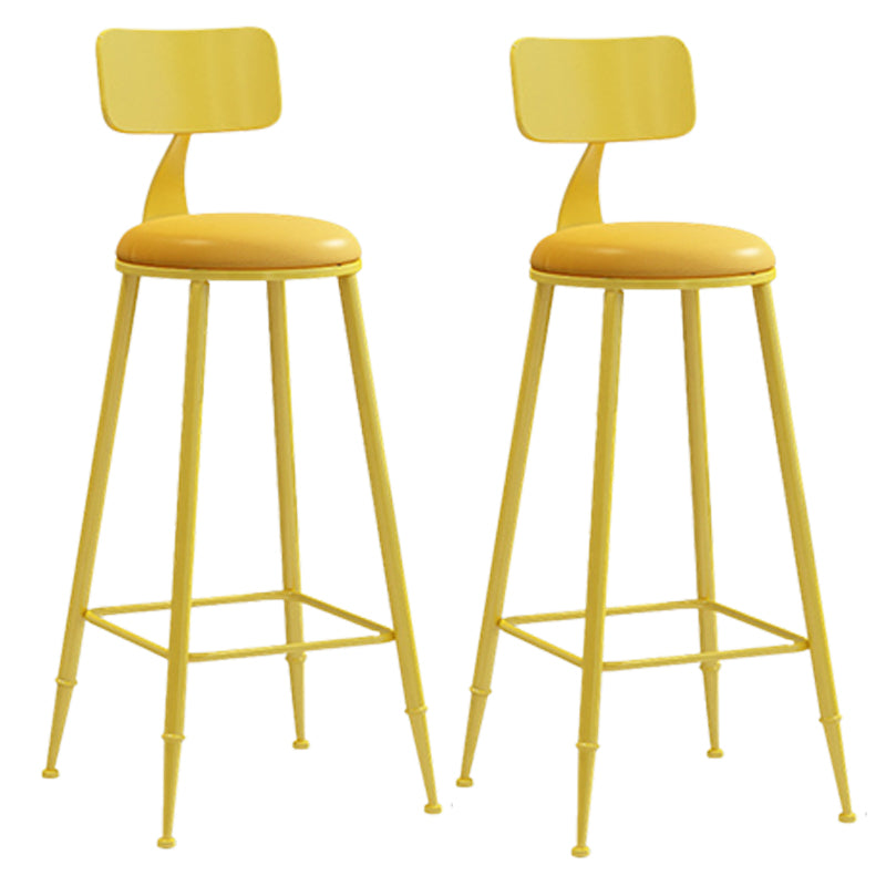 Scandinavian Metal Barstool Leather Barstools in Matte Finish for Indoor