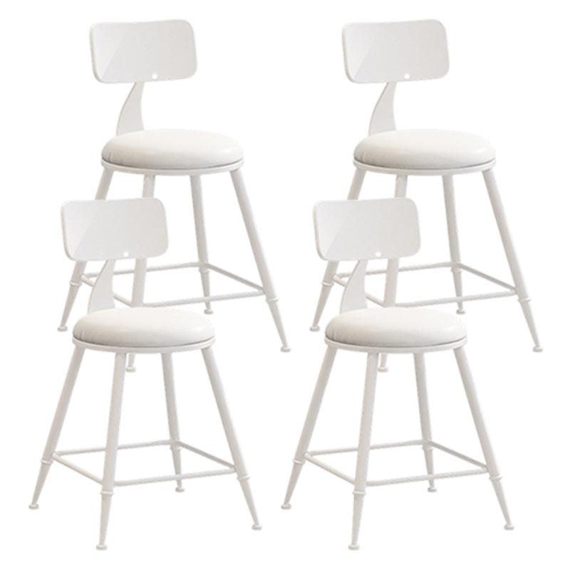 Scandinavian Metal Barstool Leather Barstools in Matte Finish for Indoor